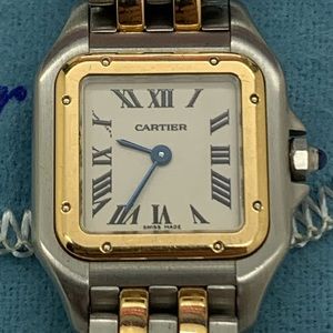 Cartier Panthere 18 KT SS 22mm Quartz Women Watch Two Row Gold